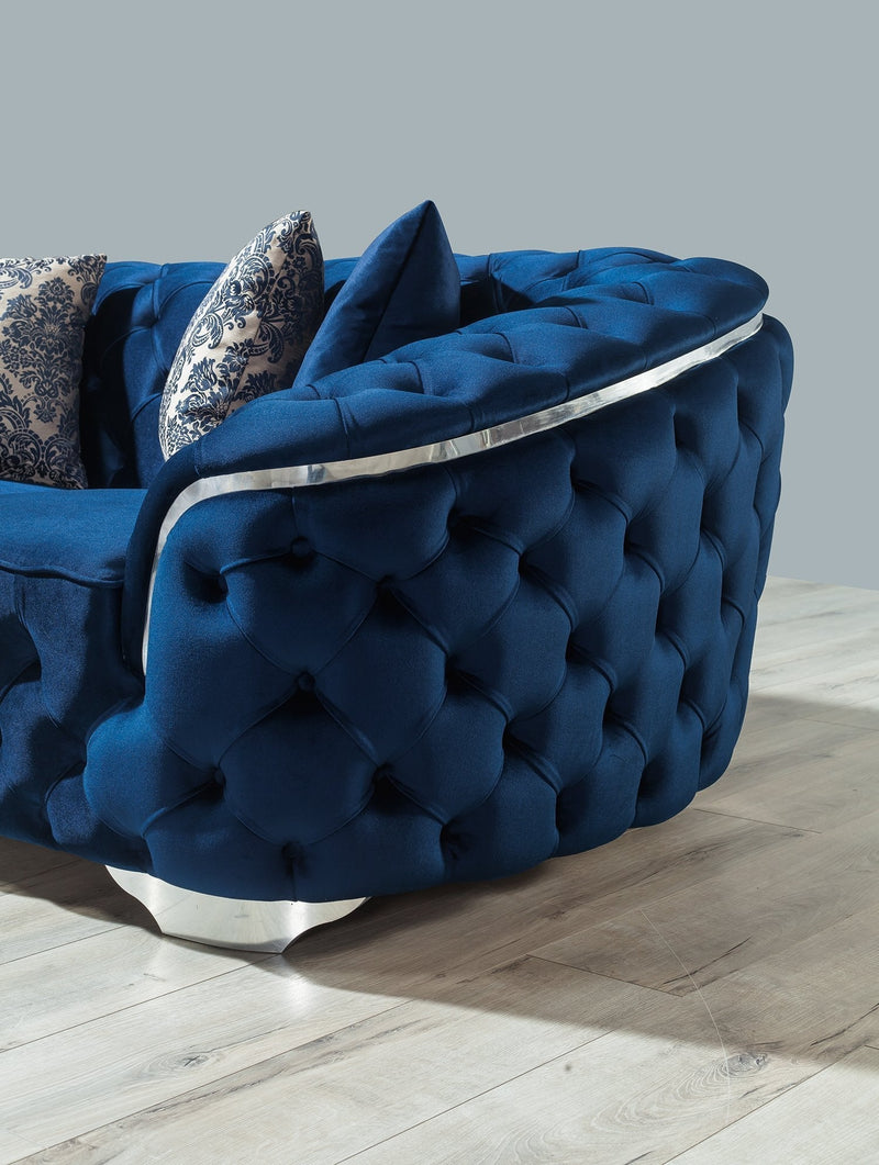 Lupino Blue Velvet Sofa & Loveseat - Luna Furniture