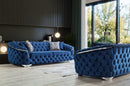 Lupino Blue Velvet Sofa & Loveseat - Luna Furniture