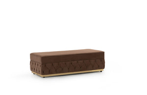 Jester Mocha Velvet Rectangle Ottoman