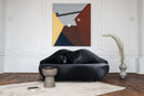 Lips Black Velvet Loveseat 81"