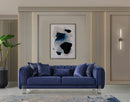 Santana Navy Velvet Sofa 89" & Loveseat 69"