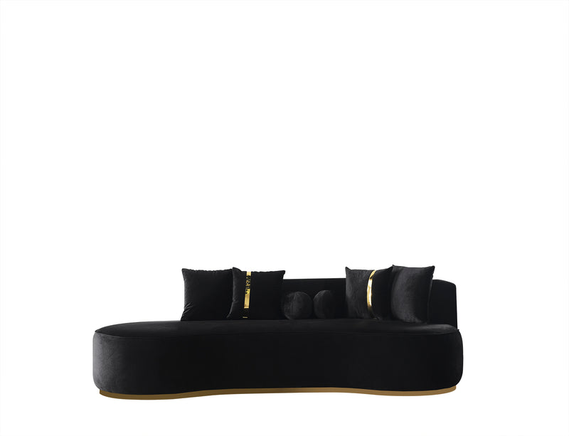 Ella Black Velvet 106" Chaise Lounge [ETA: 8/15]