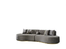 Ella Gray Velvet Curved 130" Sectional