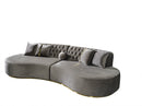 Ella Gray Velvet Curved 130" Sectional