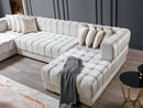 Ariana Ivory Velvet Double Chaise 138" Sectional