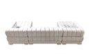 Ariana Ivory Velvet Double Chaise 138" Sectional