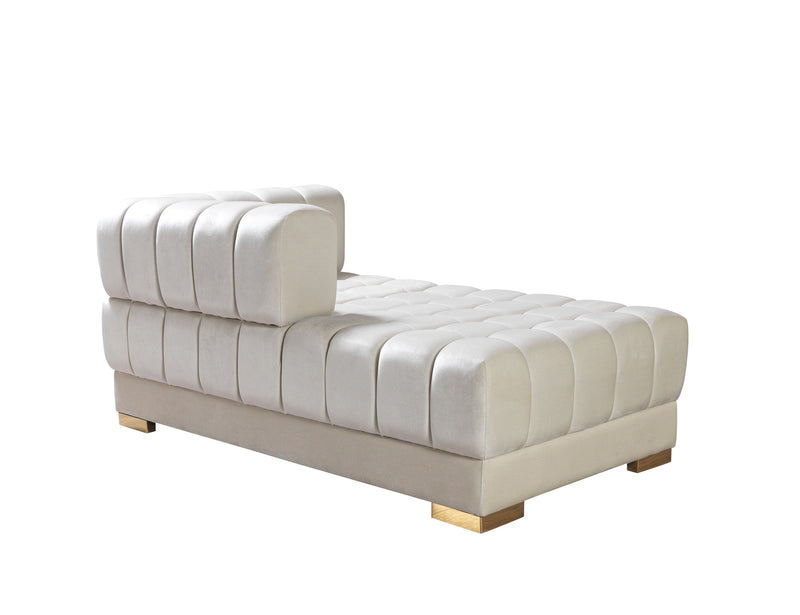 Ariana Ivory Velvet Double Chaise 138" Sectional