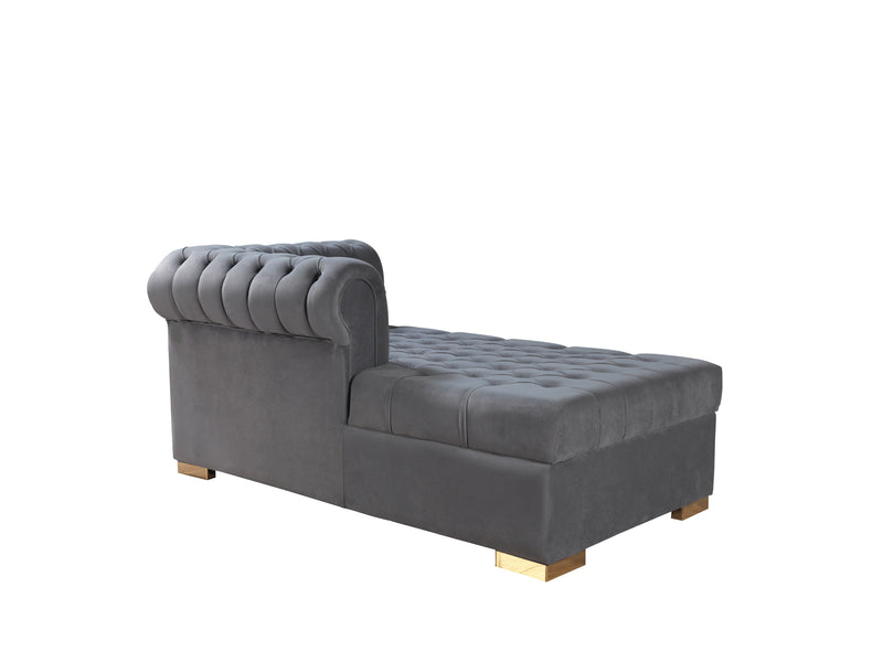 Lauren Gray Velvet Double Chaise 136" Sectional