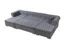 Lauren Gray Velvet Double Chaise 136" Sectional