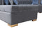 Lauren Gray Velvet Double Chaise 136" Sectional