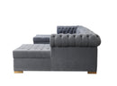 Lauren Gray Velvet Double Chaise 136" Sectional