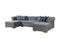 Lauren Gray Velvet Double Chaise 136" Sectional