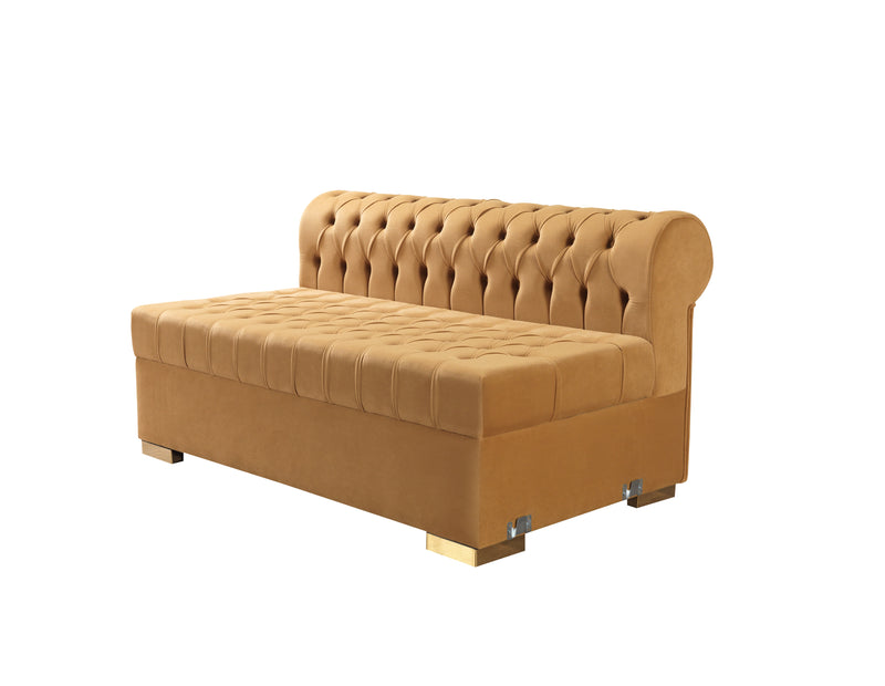 Lauren Mustard Velvet Double Chaise 136" Sectional