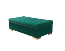 Lauren Green Velvet Rectangle Ottoman [ETA: 3/15]