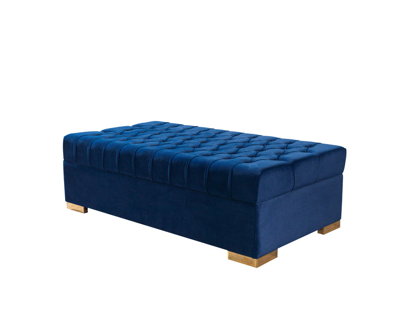 Lauren Navy Velvet Double Chaise 136" Sectional