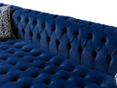 Lauren Navy Velvet Double Chaise 136" Sectional