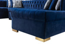 Lauren Navy Velvet Double Chaise 136" Sectional