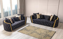 Fanci Black Velvet Sofa 94" & Loveseat 82"