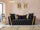 Fanci Black Velvet Sofa 94" & Loveseat 82"