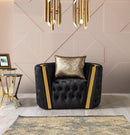 Fanci Black Velvet Chair