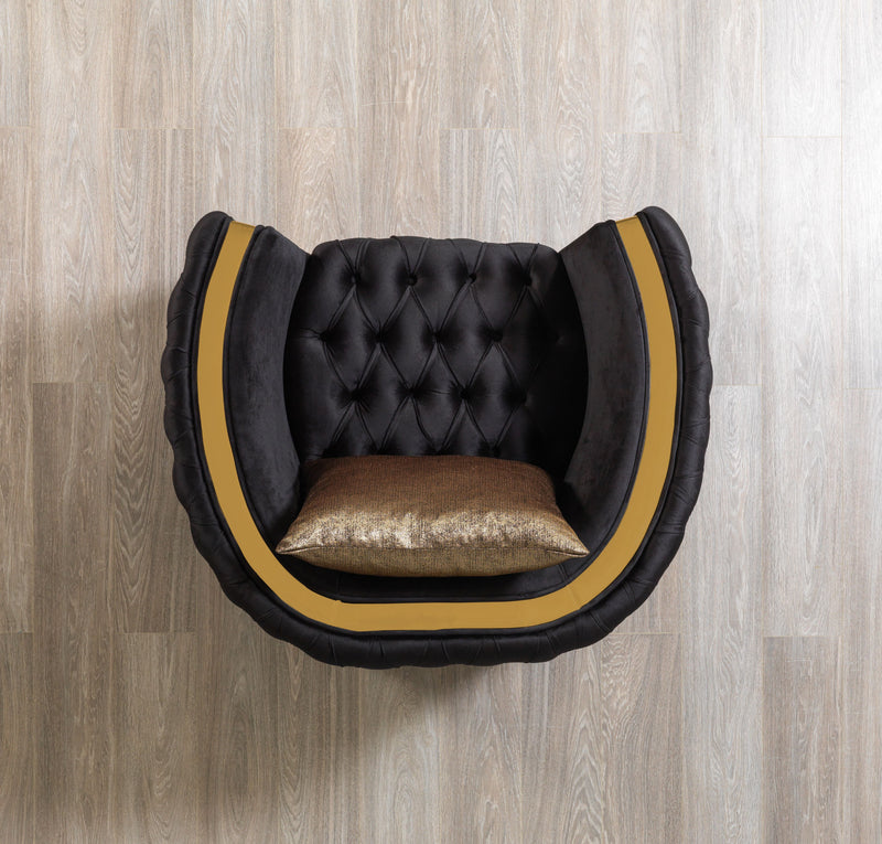 Fanci Black Velvet Chair