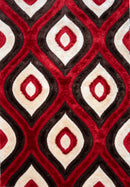 3D Shaggy BROWN-RED Area Rug - 3D151