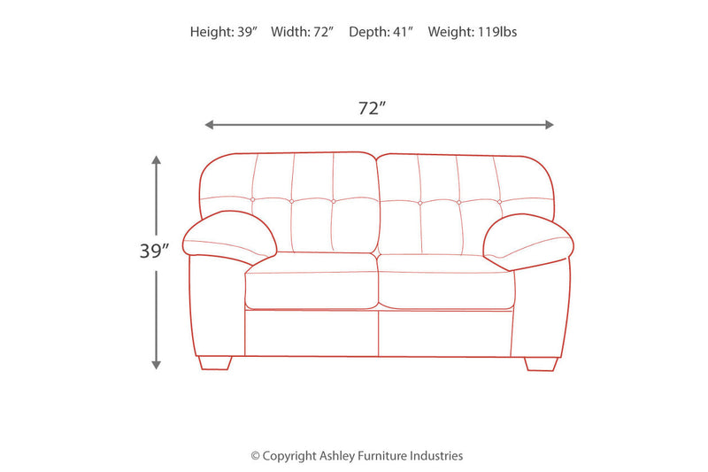 Accrington Granite Loveseat - 7050935 - Nova Furniture