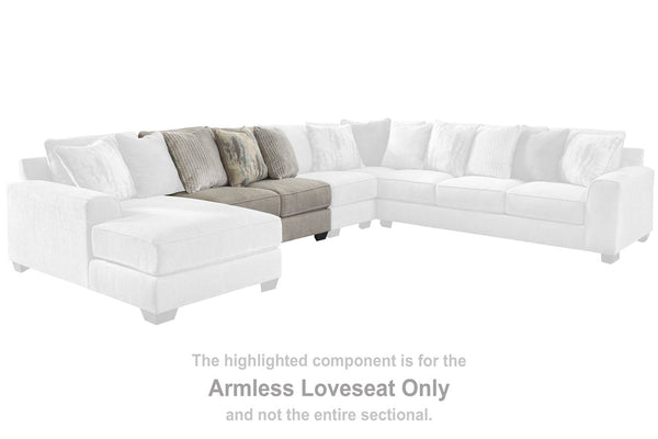 Ardsley Pewter Armless Loveseat - 3950434 - Nova Furniture