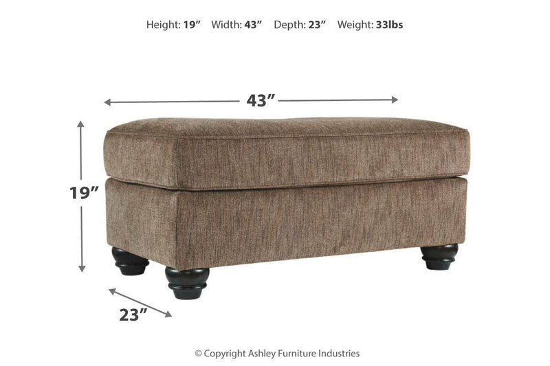 Braemar Brown Ottoman - 4090114 - Nova Furniture