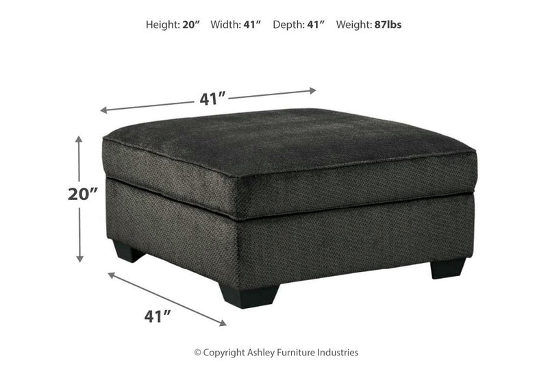 Charenton Charcoal Ottoman - 1410111 - Nova Furniture