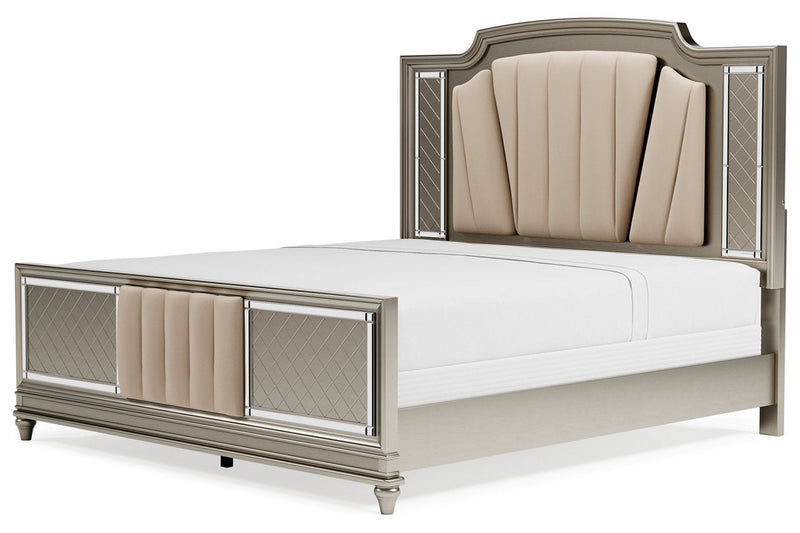 Chevanna Platinum King Upholstered Panel Bed - SET | B744-56 | B744-58 | B744-97 - Nova Furniture