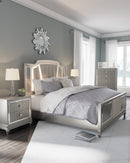 Chevanna Platinum LED Upholstered Panel Bedroom Set - SET | B744-56 | B744-58 | B744-97 | B744-92 | B744-46 - Nova Furniture