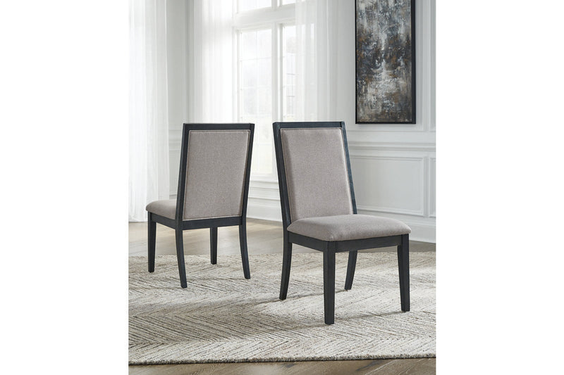 Foyland Light Gray/Black Dining Chair, Set of 2 - D989-01 - Nova Furniture