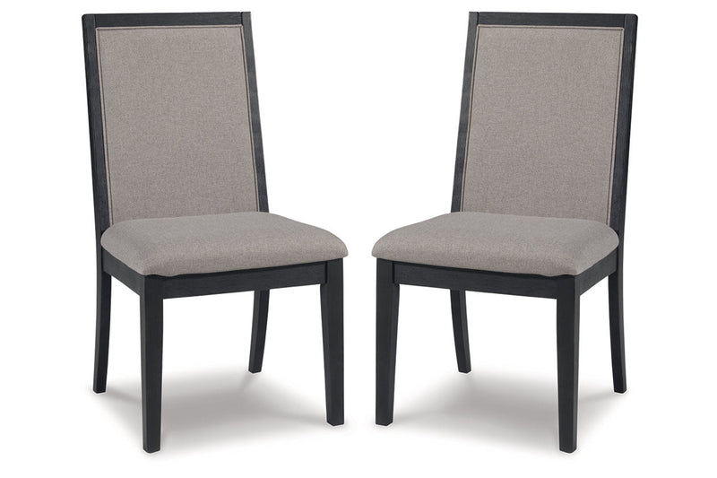 Foyland Light Gray/Black Dining Chair, Set of 2 - D989-01 - Nova Furniture