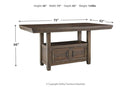 Johurst Grayish Brown Counter Height Dining Table - D762-32 - Nova Furniture