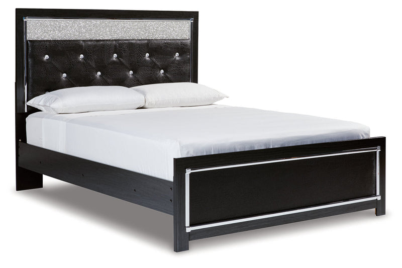 Kaydell Black Queen Upholstered Panel Bed - SET | B1420-157 | B1420-54 | B1420-96 - Nova Furniture