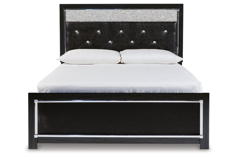 Kaydell Black Queen Upholstered Panel Bed - SET | B1420-157 | B1420-54 | B1420-96 - Nova Furniture