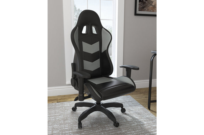 Lynxtyn Black/Gray Home Office Desk Chair - H400-09A - Nova Furniture