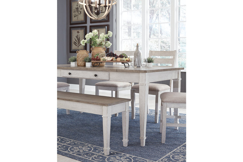 Skempton White/Light Brown Dining Table - D394-25 - Nova Furniture