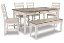 Skempton White/Light Brown Dining Table - D394-25 - Nova Furniture